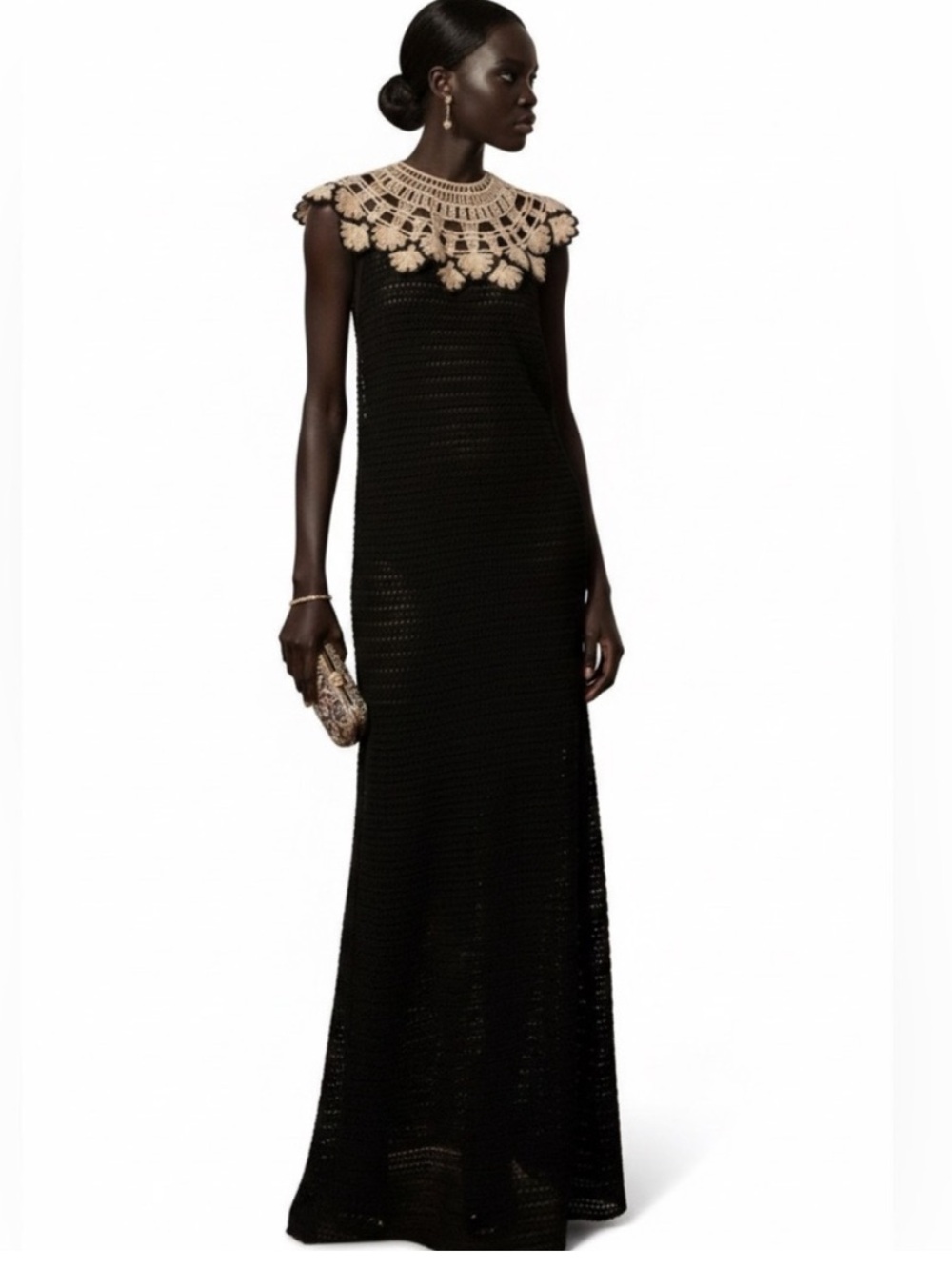NWT Zara Limited Edition
Black Crochet Dress with gold
Accents XS/S